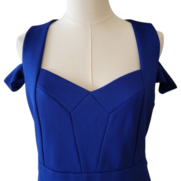 Adrianna Papell Royal Blue Sleeveless Bodycon  Dress Size 12 - Picture 3 of 6
